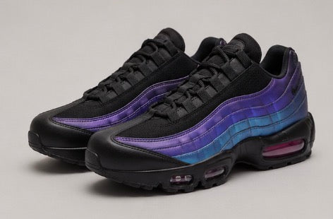 Nike Air Max 95 OG, in the Black / Persian Violet / Wolf Grey / Black