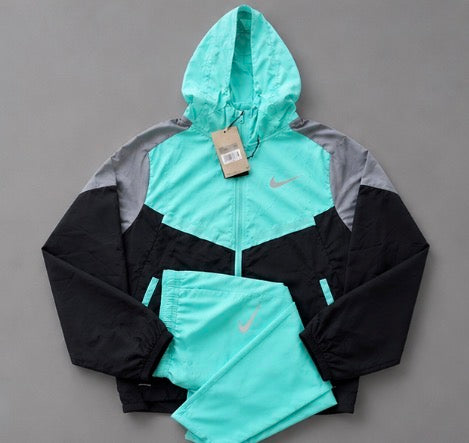 Nike mens Windrunner Woven Hooded Tracksuit – Turquoise/Black