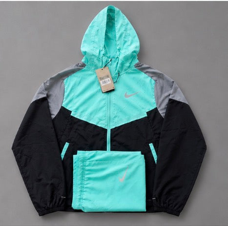 Nike mens Windrunner Woven Hooded Tracksuit – Turquoise/Black